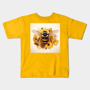 Friendly bee on flowers Kids T-Shirt